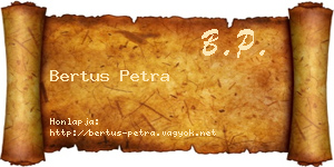 Bertus Petra névjegykártya