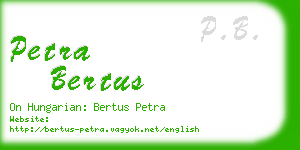 petra bertus business card